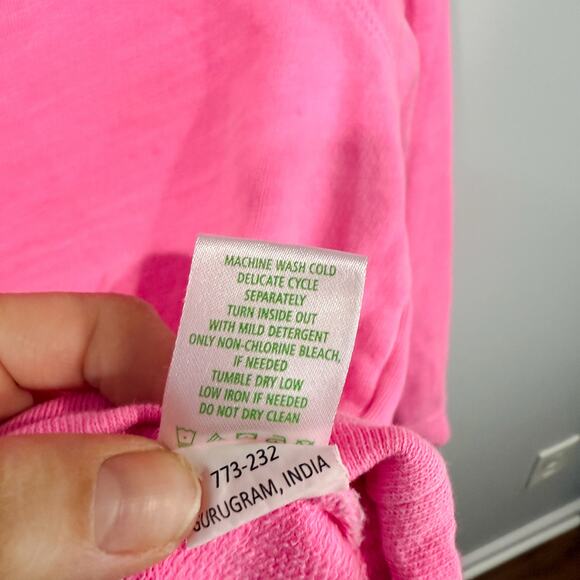 Lilly Pulitzer Ashlee Half Zip Pink Terry Pullover Size Small - Picture 6 of 7